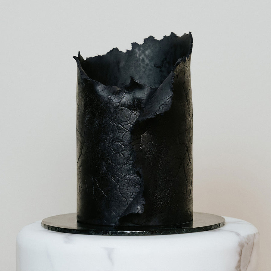 Black Abstract Fondant Cake