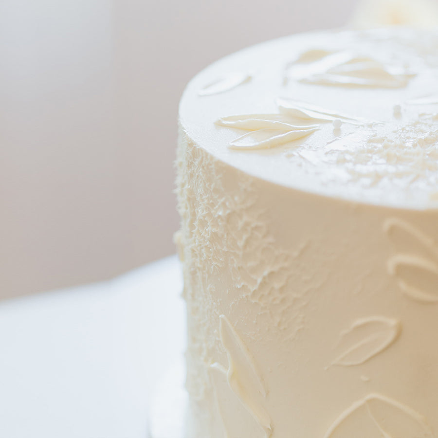 White textured Ganache Cake