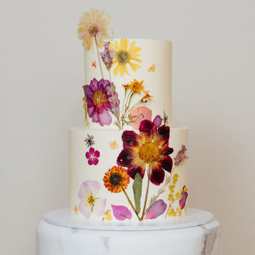Pressed Floral Ganache Cake