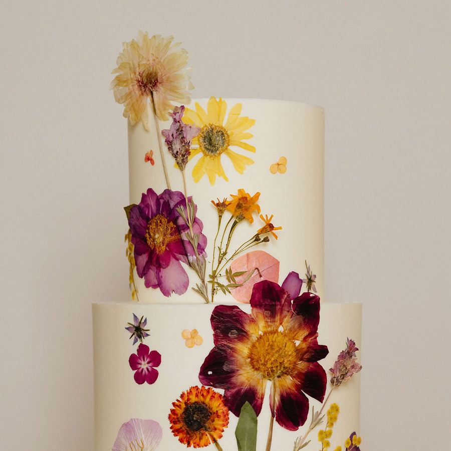 Pressed Floral Ganache Cake