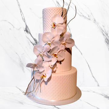 Fondant covered floral wedding cake 3 or 4 tiers