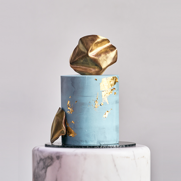 Black fondant covered cake with 23ct gold leaf and black shimmer glitt –  Get Caked by Lisa